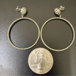 FAS 925 Sterling Silver Pave Crystal Round Hoop Earrings 5g. Photo 4