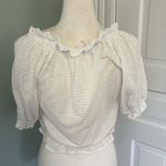 Free People  White Dorothy Puff Sleeve Cropped Top Milk Maid size XS Photo 2