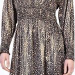 Current Air Black Metallic Leopard Print Smocked Waist Dress ~ Size Small ๐งก๐ Photo 0