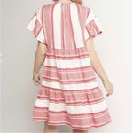 Velvet By Graham And Spencer Janaye Island Jacquard Ruffle Red & White Dress | S Photo 1