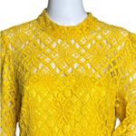 Alex Marie  Dress Womens 10 Golden‎ Yellow Nadia Tiered Lace Sheer Guipure Lace Photo 4
