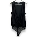 Anthropologie  Yara Surplice‎ Black Lace Wrap-Over Front Bodysuit Sz L NEW Photo 0