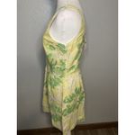 Free People Mini Sun Halter Dress Size 8 Yellow Green Cotton Floral Open Back Photo 5
