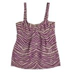 Rebecca Taylor ✨ Purple Zebra Print Babydoll Tank Sz 6 Top Silk✨ Photo 2