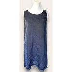 Bellambia Dress Linen Blue Eyelet Trim Italy Beach Boho Bow Lagenlook Coverup M‌ Size M Photo 1