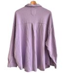 Aerie  LumberJane Fleece Button Up Oversized Shirt in a purple color variant XL Photo 2