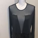 NWT Red Dot Boutique Black Sheer Mesh Long Sleeves Club Sequins Dress Size 1X Photo 2