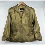 Terry Lewis Classic Luxuries Gold Shimmer Genuine Leather Jacket Large Photo 0