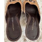 Antonio Melani Brown Suede Leather Mules Heels Size 8M Slip On Shoes Photo 5