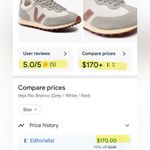 VEJA  Rio Branco Retro Running Sneakers (Gray/White/Red) $200 New & Never Worn! Photo 4