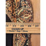 Vintage XL Cotton Scarf Sparkle beading and fur ball accents Bohemian Boho chic Brown Photo 7