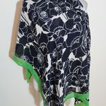 Banana Republic Navy and Green Floral Print Scarf Size 42 X 42 Photo 2