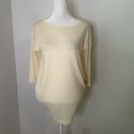 Theory cream knit wool lightweight sweater size P Photo 1