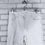 Good American Good Legs Straight Raw Hem Jeans in White 037 Size 10/30 Photo 6