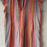 Sundays  linen brightly colored striped, cap sleeves, knee length dress;size 1 S Photo 0