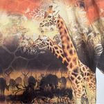 Impulse California Giraffe Lettuce Trim Long Sleeve Top Savanna Wildlife Animals Brown Size 2X Photo 9