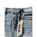 Miss Me NWT Med Wash Blue Denim Jean Skirt Size 26 Mini Button Fly Fray Hem Photo 1