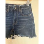 American Eagle Super Hi-Rise Shortie Blue Distressed Size 4 AEO Denim Photo 1