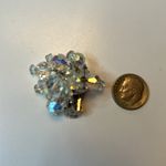 Vintage Laguna clip on earrings faceted clear aurora borealis cascading crystals Photo 11