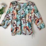 Alfred Dunner Women’s Earth Floral Crew Neck Top Size S Green Photo 2