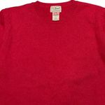 Vintage LL Bean Womens Large Red Lambswool Classic Crewneck Knit Sweater Preppy Photo 2