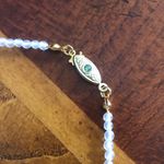 Vintage mid century graduated opalescent glass wedding bead necklace White Photo 9