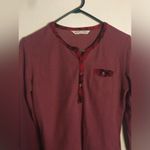 Woolrich  Red Waffle Knit Thermal Top w/ Red Plaid Accents Size SM Photo 1