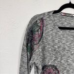 Desigual  Grey Lagenlook Short Sleeve Sweater Womens S Artsy Casual Photo 4