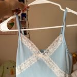 SheIn Blue And White Lace Cami Top Photo 1