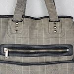 Diesel Women's Tote Gray OS Plaid Check Leather Trim Double Strap Shoulder Bag Photo 10