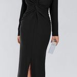 PRETTYGARDEN Women's Spring Fall Fashion Long Puff Sleeve Maxi Dresses V Neck Twist Front Formal Dress with Slit Photo 6