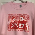 Gildan Taylor swift kelce swiftmas pink sweatshirt women’s size large funny Photo 0