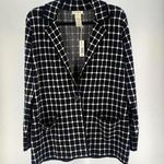 Max Studio Stylish Black and White Checked Blazer - Size S Photo 0