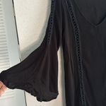 O'Neill O’Neill Black Crochet Coverup Mini Dress Beachy Boho Viscose Sheer Vacation Photo 2
