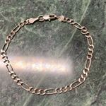 Figaro Chain Bracelet 925 Sterling Silver 7” Photo 0