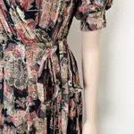 Hemant and Nandita [] Sion Maxi Wrap Dress Metallic Gold Puff Sleeves V-Neck Sz XS Photo 11