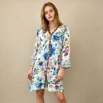 Johnny Was NWOT  Floral Long Sleeves Embroidered Button-Down Shirt Dress Size S Photo 0