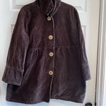 French Cuff Dark Brown Corduroy Pea Coat Size XL Photo 3