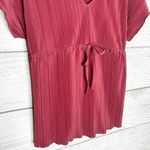 Isabel Maternity  Maroon Pleated V-Neck Blouse Top Size XS Photo 3