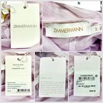 Zimmermann Floral Ruffle Linen & Silk Gown Maxi Dress Blue Meadow US 8 NWT Photo 12