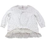 Mossimo Supply Co Mossimo Womens XXL 2X Cream Lace Trim High Low Sweater Knit Top Boho Hippie Photo 0