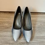 LOGO By Lori Goldstein Zebra Print Leather Yvonne Pointed Toe Pumps Size 7.5 Photo 1