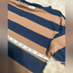 Madewell  Shirt Women’s Size Small Striped Blue Brown Frayed Sweater Photo 2