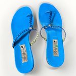 Brighton  Casidy Blue Leather Braided Thong Made in Italy Size US 10‎ Resort Photo 1