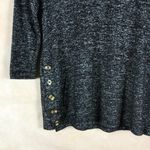 Bobeau  Charcoal Soft Hacci Side Button Knit Top XS Photo 4