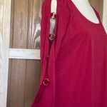 Corvia Dark Pink Top. Open Long Sleeves with Gold Rings. P2P 20.5 Photo 1