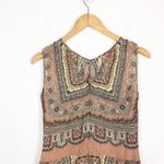 ZARA  Sleeveless Paisley Print 100% Silk Mini Dress Small Bohemian Hippie 70s Photo 10