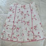 Pink Floral Midi Skirt White Size L Photo 1