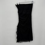 Fairweather 90s Vintage Black Strapless Glitter Ruffle Mini Dress Party Medium Photo 6