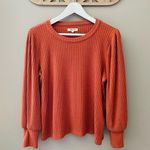 Madewell Ribbed Long Sleeve Top Orange Rust Sz Large Photo 0